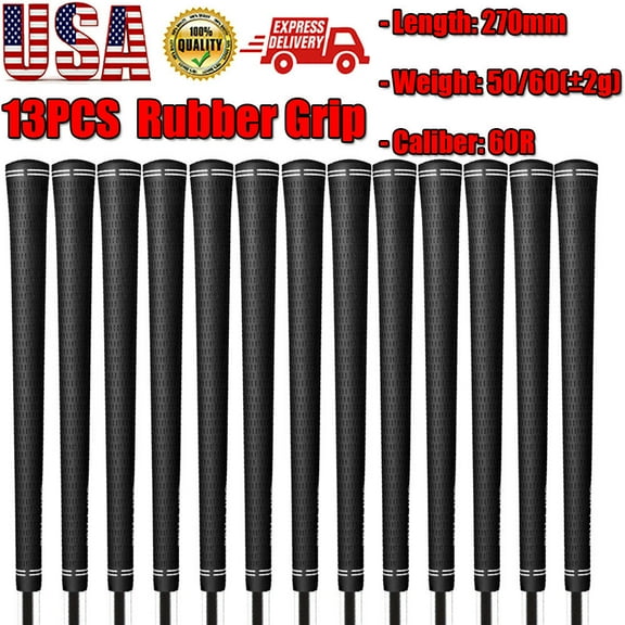 13 Pcs Standard Golf Grip Natural Rubber Golf Non-Slip Club Grip Anti-Slip Grip 60R