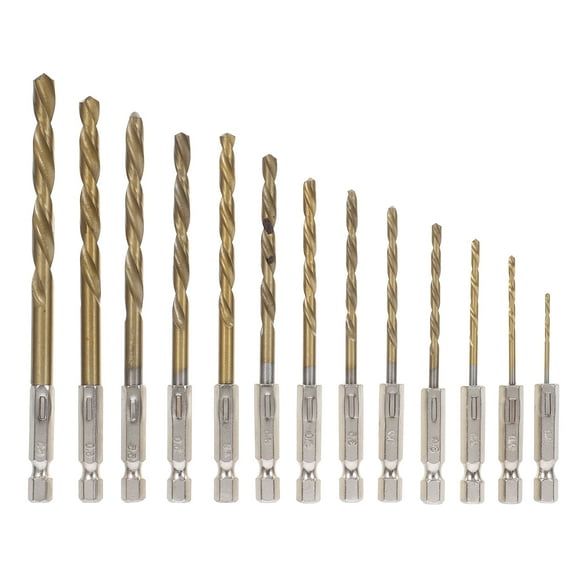 13 Pcs Steel Engineered Engineering Titanium Twist Drill Ceramic Tile Multipurpose