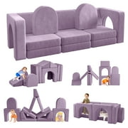 13 Pcs Toddler Sofa for Kids, Linor Modular Kids Couch for Playroom, Kids Play Couch for toddlers 1-3, Kids Sofa Couch, Kids Modular Play Couch, Blueberry