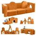 thumbnail image 1 of 13 Pcs Toddler Sofa for Kids, Linor Modular Kids Couch for Playroom, Kids Play Couch for toddlers 1-3, Kids Sofa Couch, Kids Modular Play Couch, Light Brown, 1 of 8
