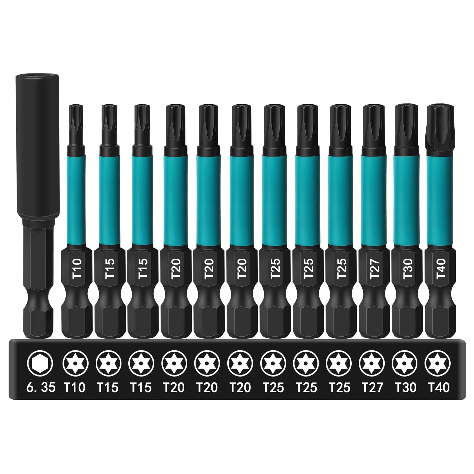 Torx Kit 13 Pcs Torx bit set, long Torx screwdriver set, 1/4