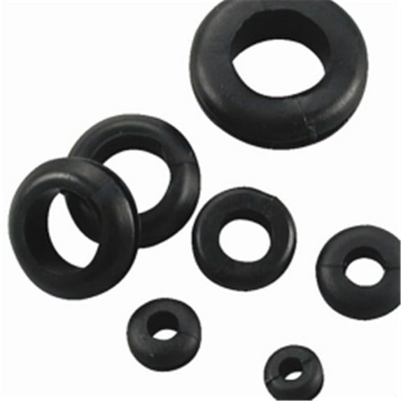 13 Piece 0.25 in. Thru 0.37 in. Black Vinyl Grommets - Assorted
