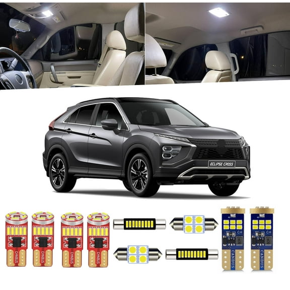 13 Piece Car Interior LED Lights Kit for Mitsubishi Eclipse Cross 2018-2024 Interior LED Light Bulbs Packag Kit+ License Plate Light Bulb+ Install Tool