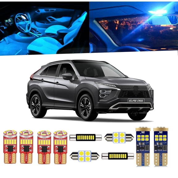 13 Piece Car Interior LED Lights Kit for Mitsubishi Eclipse Cross 2018-2024 Interior LED Light Bulbs Packag Kit+ License Plate Light Bulb+ Install Tool