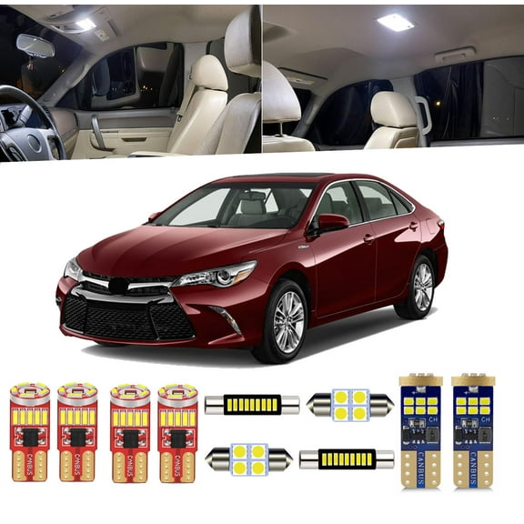 13 Piece Car Interior LED Lights Kit for Toyota Camry 2012 2013 2014 2015 2016 2017 Interior LED Light Bulbs Package License Plate Light  + Install Tool