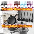 thumbnail image 1 of 13-Piece Cookware Set, Soup Pot, Milk Pan, Frying Pan, Non-Stick Spatulas, Maifan Stoneware Multi-Piece Kitchen Set for Home Cooking & Meal Prep Akmoler | Black, 1 of 10