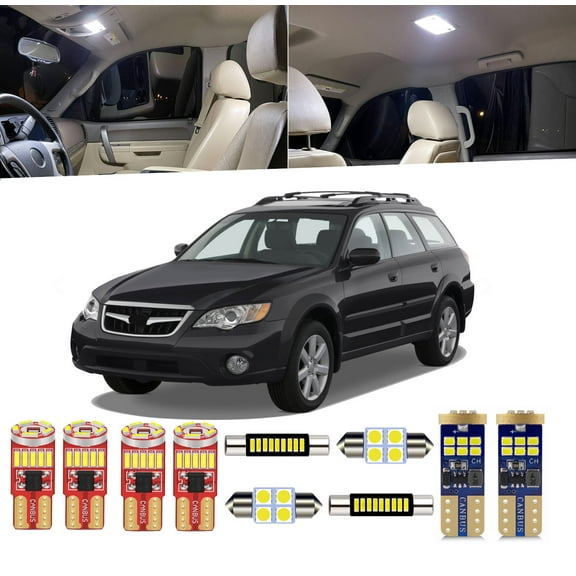 13 Piece For Outback Interior LED Lights Kit for Subaru Outback 2005-2009 Dome Map License Plate Light +Install Tool