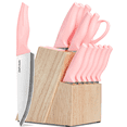 thumbnail image 1 of Xanapon Knife Set, 13PC German Stainless Steel Kitchen Knives with Sharpener, Ergonomic Handles, Perfect Housewarming Gift, Pink, 1 of 9