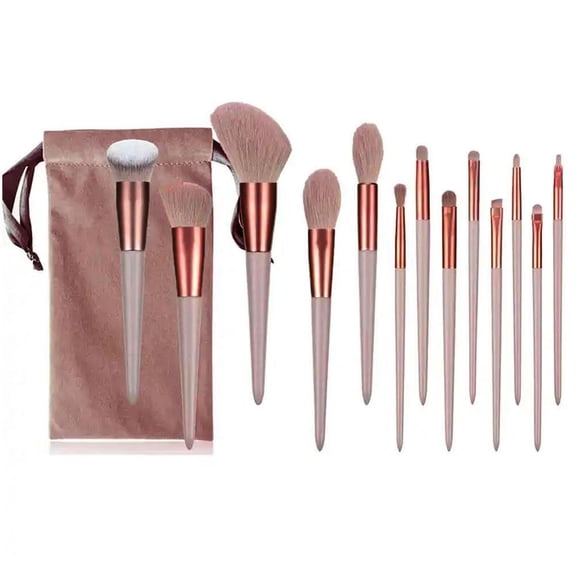 13 Piece Makeup Brush Set - Soft Bristle Foundation Powder Contour Eyeshadow Brushes for Professional & Daily Use