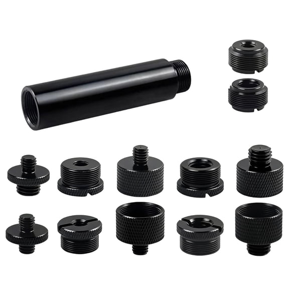 13 Piece Microphone Stand Adapter Set with Metal Screws for Various Mic Mounting Needs in Studio & Live Performances