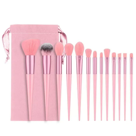 13-Piece Professional Makeup Brush Set - Ultra Soft Portable Travel Kit with Powder, Blush & Eyeshadow Brushes