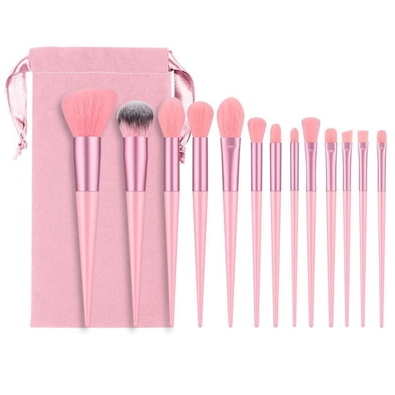 13-Piece Purple Makeup Brush Set With Cherry Blossom Design And Cloth Bag For Professional Daily Application