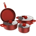 thumbnail image 1 of 13-Piece Red Pots and Pans Set Non Stick–Nonstick Cookware with Glass Lids and Stay-Cool Handles–Durable Set for Home Kitchen,Induction Compatible,Great for Daily Cooking, 1 of 7