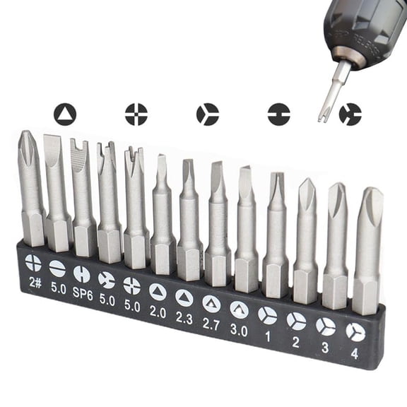 13 Piece Special Shaped Screwdriver Bit Set U-Shaped Y-Type Triangle 1/4'' Magnetic Drill Bits