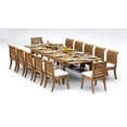 thumbnail image 1 of 13-Piece Teak Dining Set: 122" Rectangular Extendable Table + 12 Giva Armless Chairs, 1 of 8