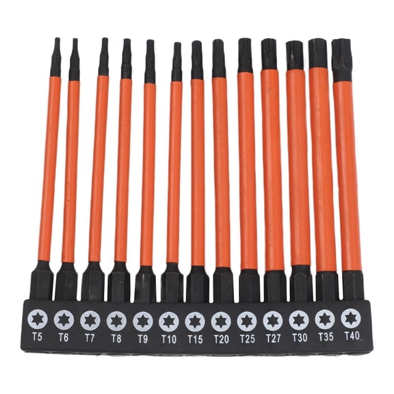 13-Piece For Torx Screwdriver Bits Set For Drivers,For T5-T40 Security Star Bit Kit, 75Mm-150mm Length Options,Metal Drill Bits For Automotive And Home Repair(100mm)