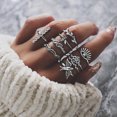 thumbnail image 1 of Vintage Geometric Ring Set Alloy Gems Inlay Jewelry, 1 of 8