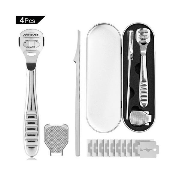 13 Pieces Callus Shaver Set, Pedicure Foot Shaver Callus Remover - Professional Heel Callous Corn Removal Metal Scraper with 10 Blades and 1 Foot File Head,Hard Dry Skin Remover for Hand Feet