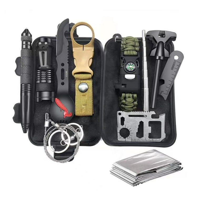 13 Pieces Multifunctional Hand Tool Set Outdoor Field Survival Kit for Emergency Survival Stocking Stuffers Birthday Gifts for Boyfriend Hunting