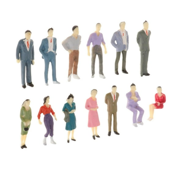 13 Pieces People Figurines 1:50 Scale Model Trains Architectural People Figures Tiny People Sitting and Standing for Miniature Scenes