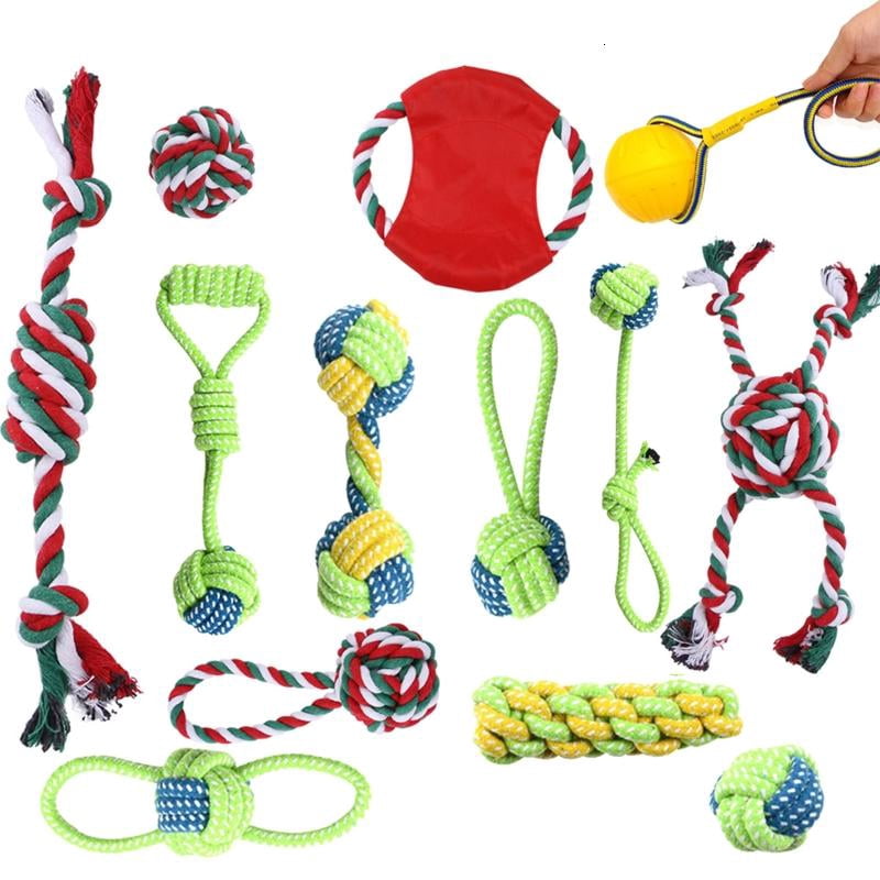 13 Pieces Rough Rope Dog Chew Toys More Funny Long Lasting Indestructible Dog Promote the Relationship Keep Healthy