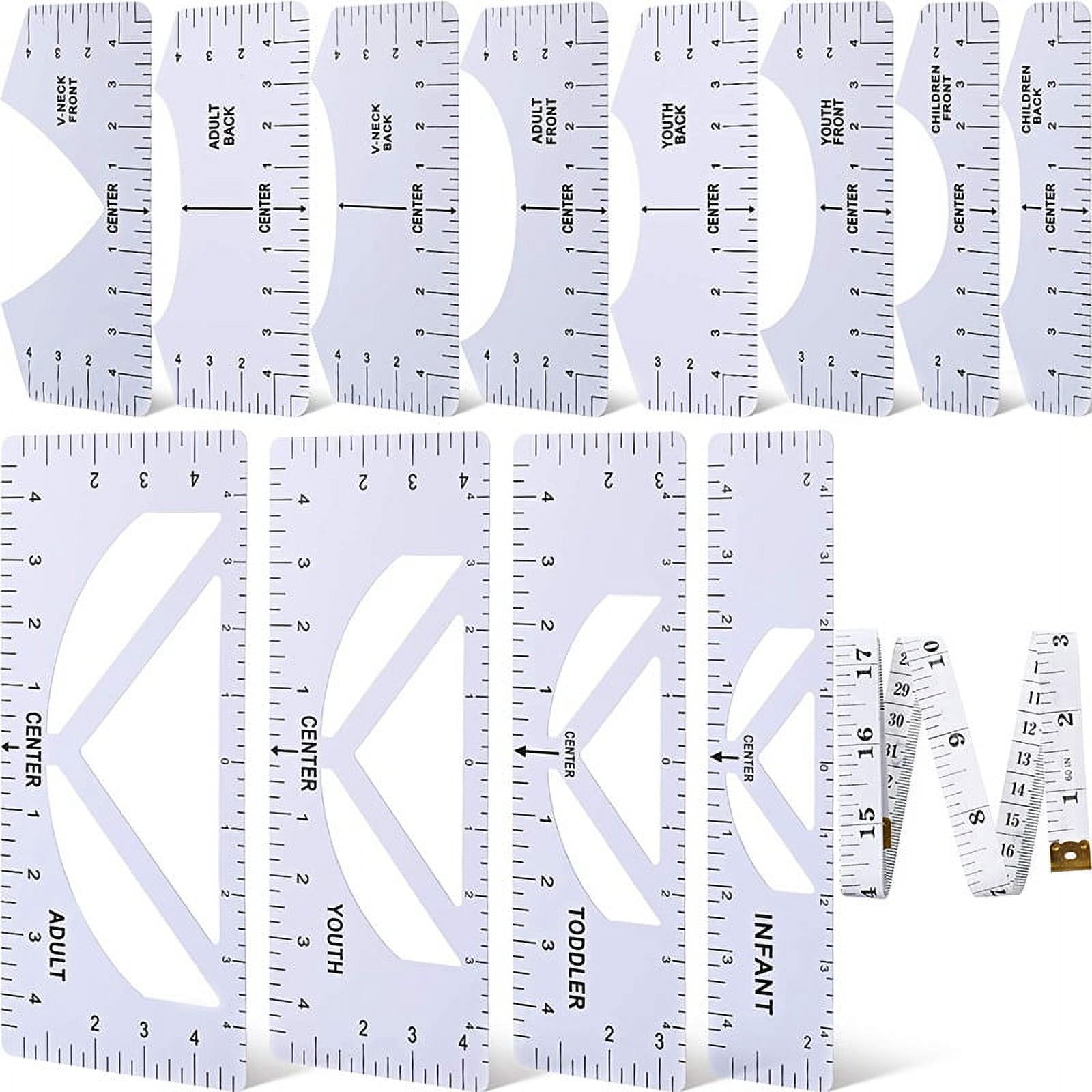 13 Pieces Shirt Ruler Guide Set,Shirt Ruler Tool,DIY Printing Rulers