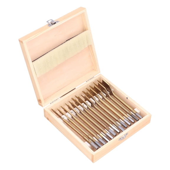 13 Pieces Titanium Coating Carbon Steel Paddle Flat Bit Carbon Steel Spade Drill Bit Set For Hole Cutter Woodworking