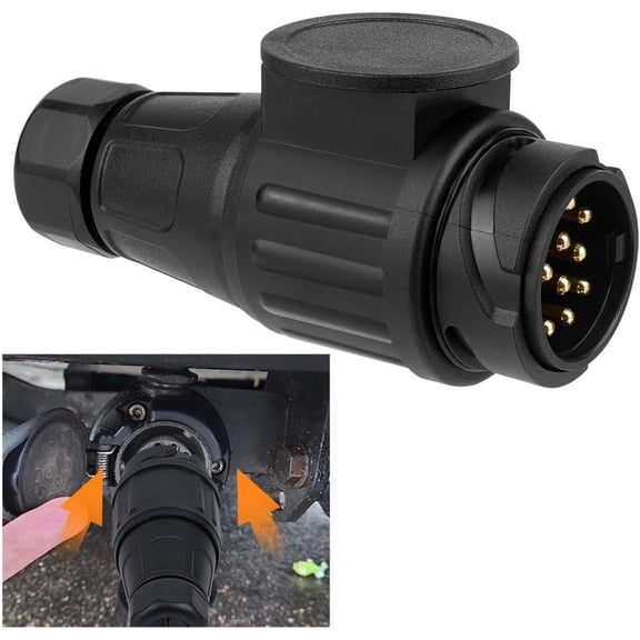 13 Pin Trailer Plug, 13 Pin 12 V Trailer Adapter, Waterproof Trailer Adaptor Tow Connector, 13 Pin Plug Adapter Hanger, Trailer Plug for Caravan Trailers Tow Bar Plug Multi-Type Vehicle Towing