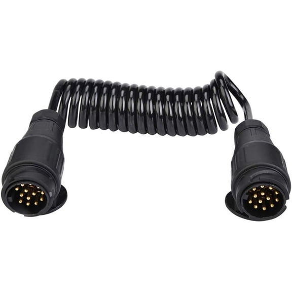 13 Pin Trailer Socket Wiring Spring Cable Connector Adapter for Trailer Caravan