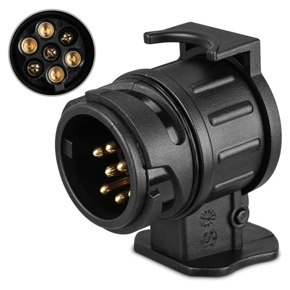 13 Pin to 7 Pin Towing Adapter, 12V Waterproof Towbar Plug Socket Converter Connector for Car, Trailer, Caravan and Truck Towing Accessory