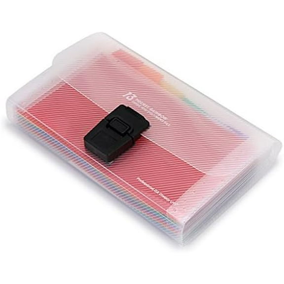 13 Pocket Accordian File Organizer- Plastic Wallet for Cards,Coupons,Receipt,Tax Item, Mini Expanding Folders Organizational A6 Portable Folder