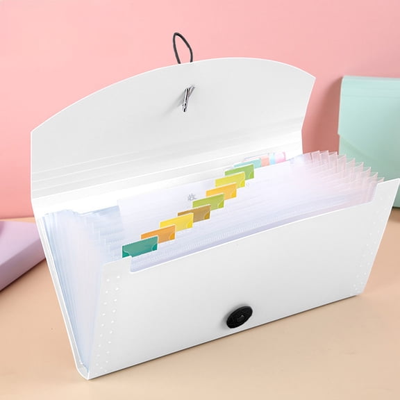 13 Pocket Accordion File Folder, Durable Transparent Document Organizer for Home Office Use, Great for Storing Bills Receipts Coupons Tax Records School Papers and Travel Documents in One A6 Folder