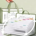 thumbnail image 1 of 13 Pocket Expandable File Folder, Waterproof Document Organizer with Handles & Clipboard, A4 Letter Size Portable File Bag for Stu-dents Teachers, Business Travel, Green, 1 of 8