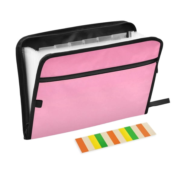13-Pocket Expanding File Folder—Nylon Accordion File Organizer with Handwritten Labels, Color Is Smooth and Uniform