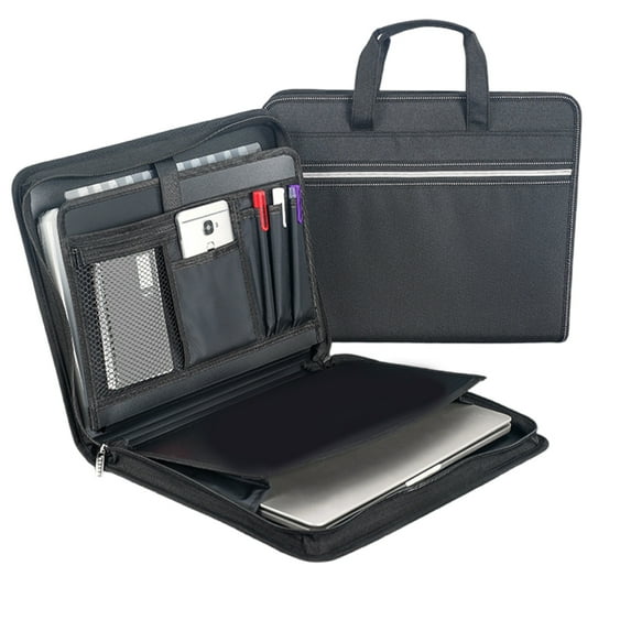 13 Pocket Expanding Folder Document Case with Handle, Zippered Travel File Folder Business File Case for Document Tablet