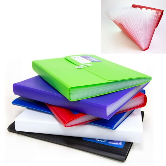13 Pocket Folder Poly File Expanding Document Accordion Organizer Divider Office