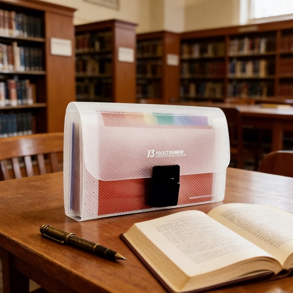 13 Pocket Small Accordion File Organizer, 7x4.5 Inches, Expanding File Folder Organizer for Invoice/Receipt/Cards/Coupon/Tickets (Clear)