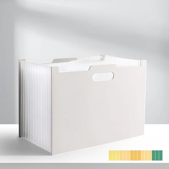 13 Pockets Accordion File Organizer, Expanding File Folder with Lable Pocket,Upright Open Top,A4/Letter Size Paper Document
