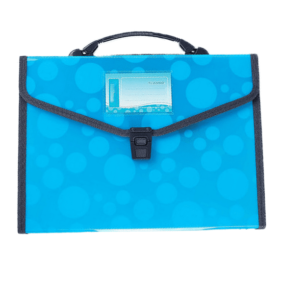 13 Pockets Document Organizer Expanding File Folder , Letter A4 Paper Document Accordion Folder - Light blue
