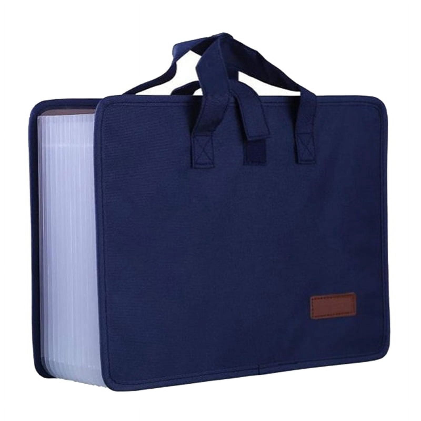 13 Pockets Expander File Folder Document Organizer with Handle A4 Size Capacity Accordion File Organizer Dark Blue