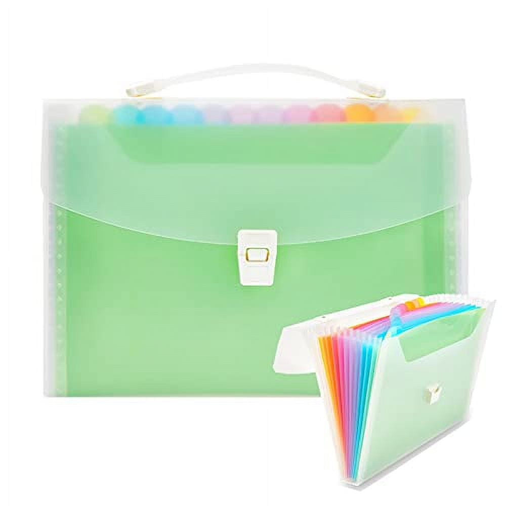 13 Pockets Expanding File Folder with Handle, Waterproof Organizer File