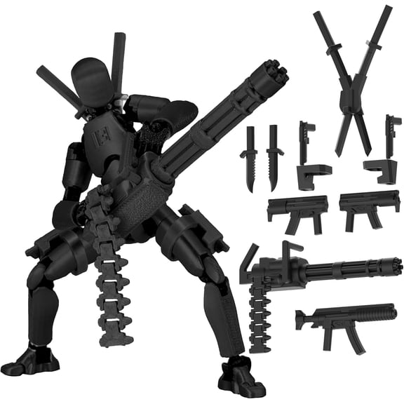 13-Point Articulated Action Figure Set, Assembled 3D Printed Poseable Model, Fidget Toy for Collectors, Desktop Decor (Purple)