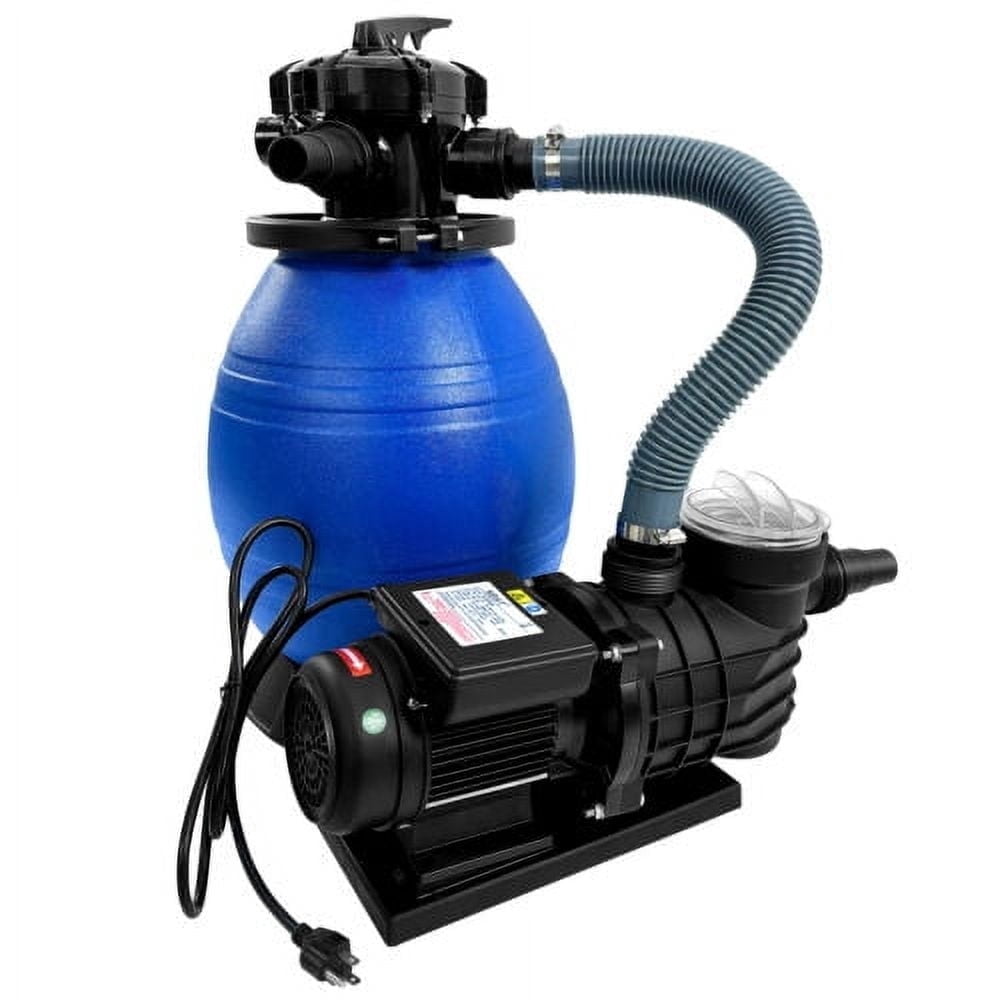 EVGTTI 13" Sand Filter Pump 3/4 HP (0.75HP) for Above Ground Pool, 3648 GPH System, Blue