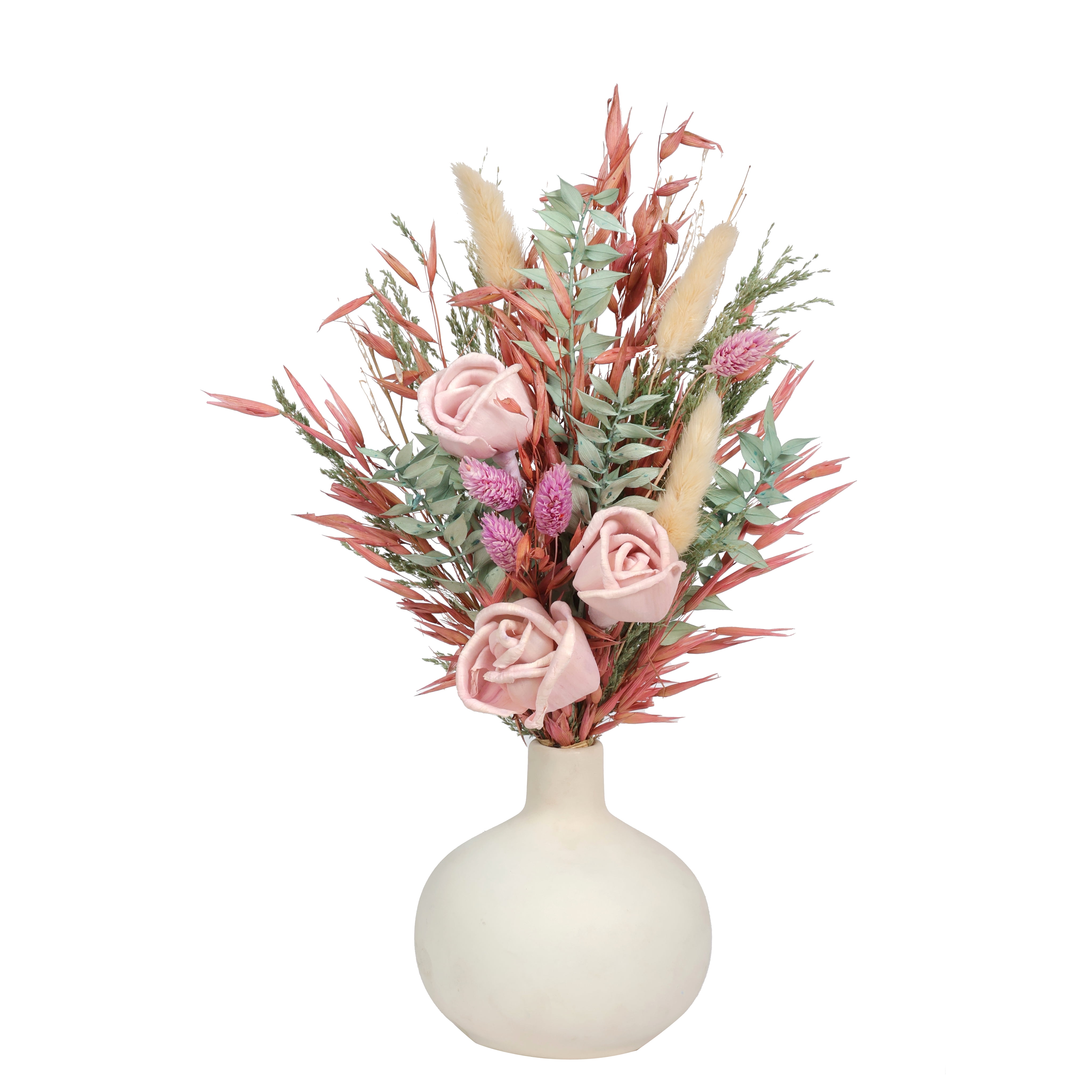 13" Premade Dried Botanical Mix in Ceramic Vase by Ashland  - Spring Floral for Crafting and Home Decor