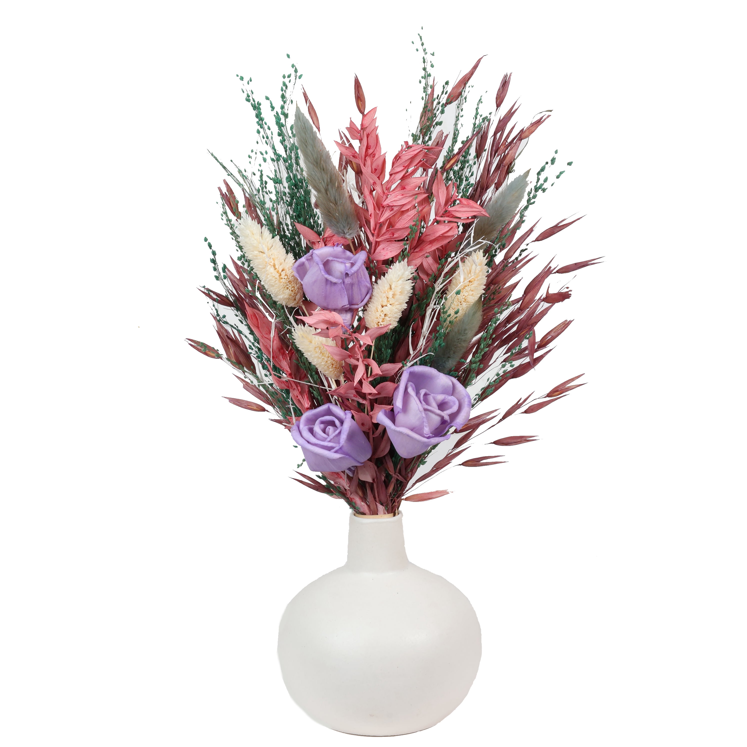 13" Premade Dried Botanical Mix in Ceramic Vase by Ashland  - Spring Floral for Crafting and Home Decor
