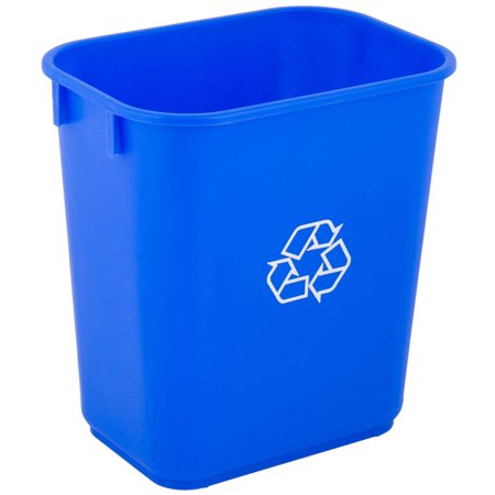 13 Qt. / 3 Gallon / 11 Liters Blue Rectangular Recycling Wastebasket.Trash Bin Kitchen Garbage Can Waste Basket Recycle Bin