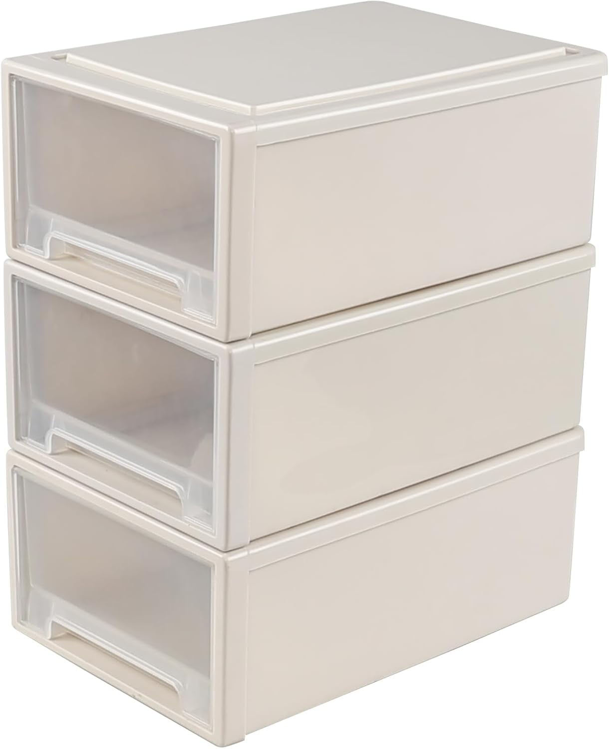 13 Quarts 3 Packs Plastic Stacking Storage Drawers, Plastic Storage ...