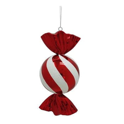 13" Red & White Glitter Jumbo Peppermint Candy Twist Ornament by Ashland - Holiday and Christmas Oranaments