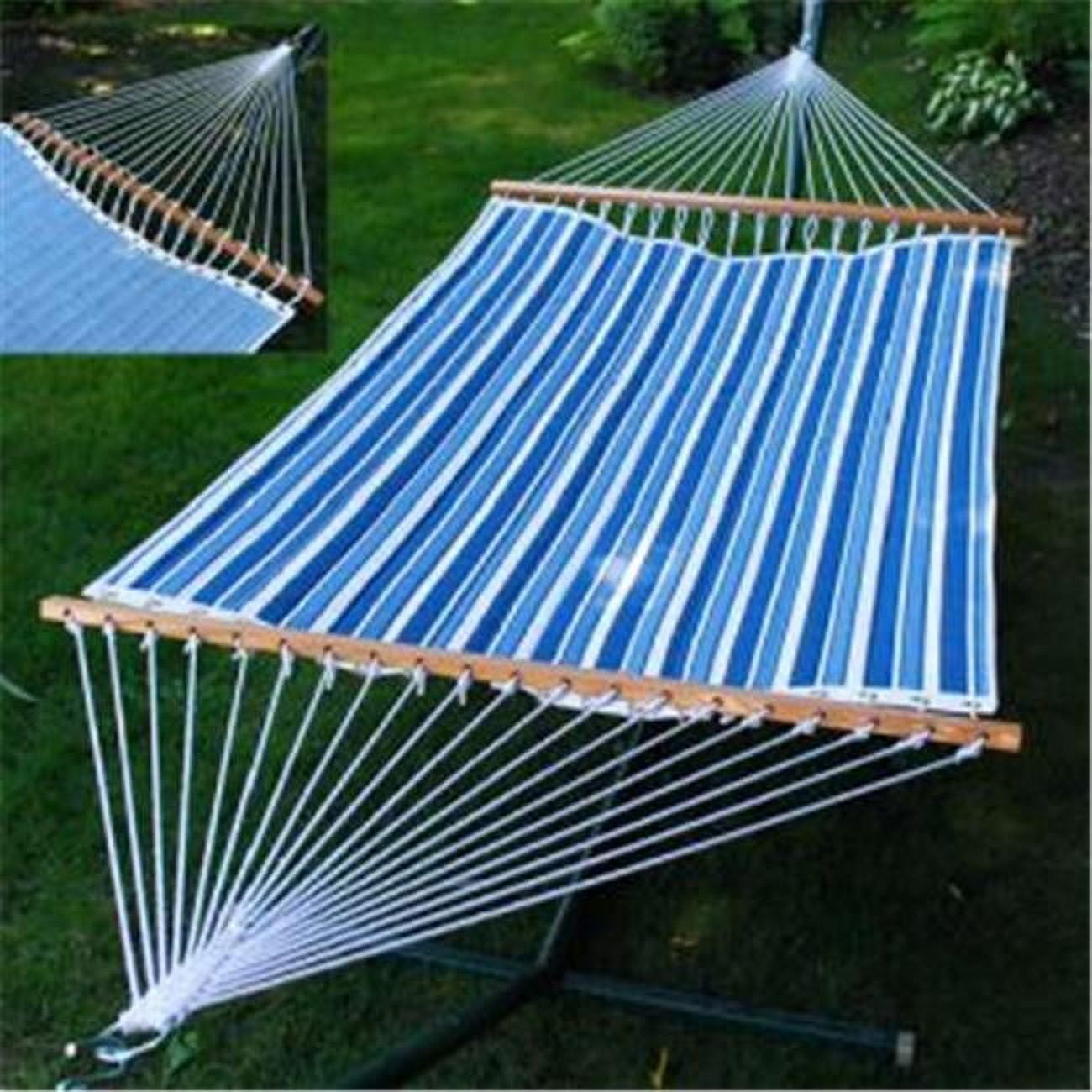 13' Tropical Palm Stripe Blue Quilted Fabric Hammock