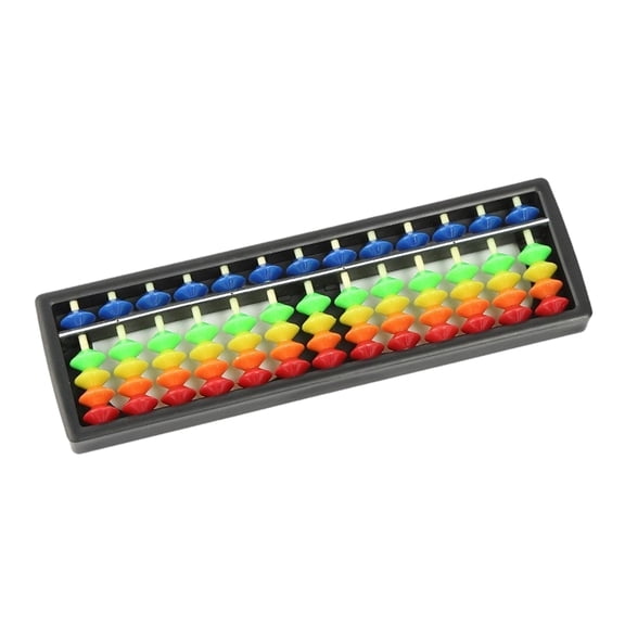 13-Rod Math Abacus Tool with Upper Counter and Four Lower Counters per Rod for Structured Calculation Practice
